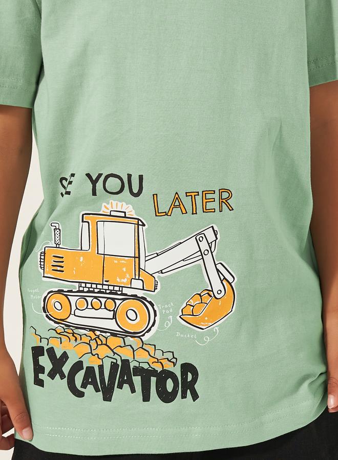 ستايلي تيشيرت ستايلي قصير الأكمام بطبعة جرافيك - Image 3